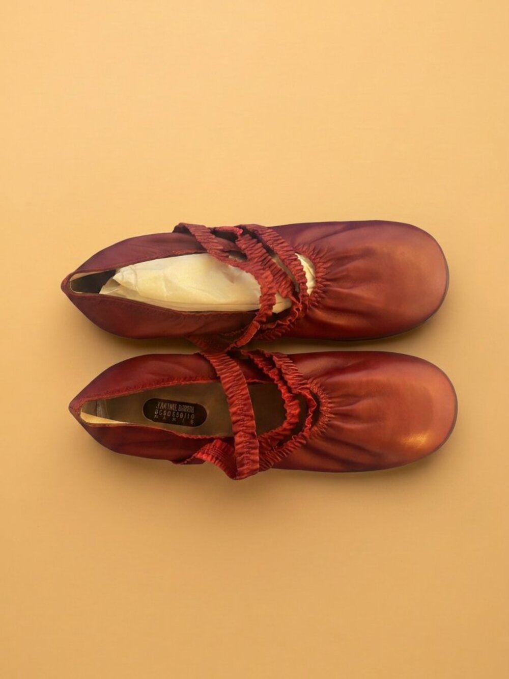 Jean Paul Barriol  “Accessoire”  Paris Sherry Leather Flats 39